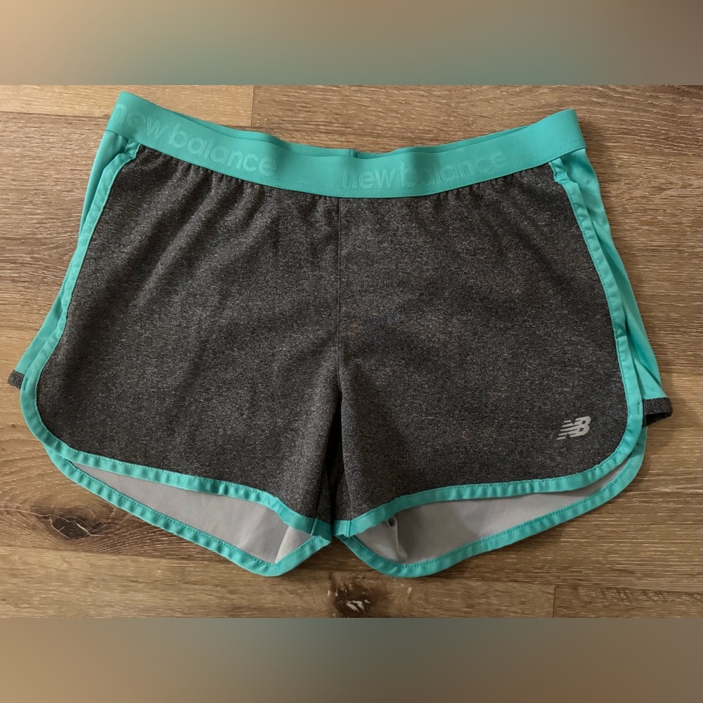 New Balance Women's Charcoal and Aqua Athletic Shorts